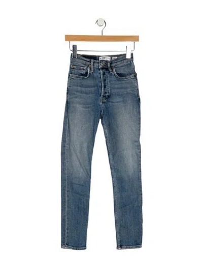 Pre-owned Re/done Mid-rise Skinny Leg Jeans In Blue