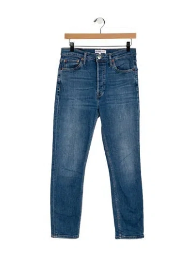 Pre-owned Re/done Mid-rise Skinny Leg Jeans In Blue