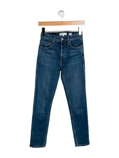 Pre-owned Re/done Mid-rise Skinny Leg Jeans In Blue