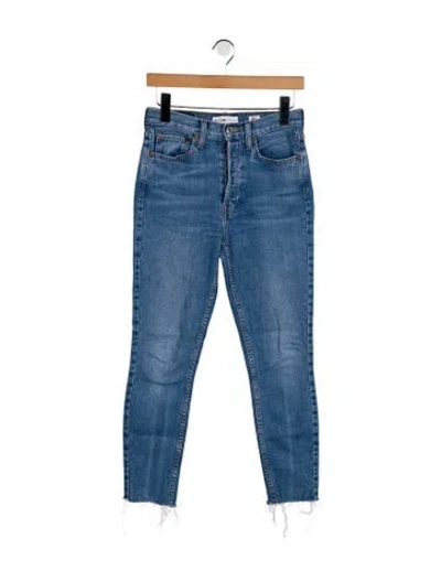 Pre-owned Re/done Mid-rise Skinny Leg Jeans In Blue