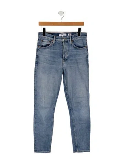 Pre-owned Re/done Mid-rise Skinny Leg Jeans In Blue