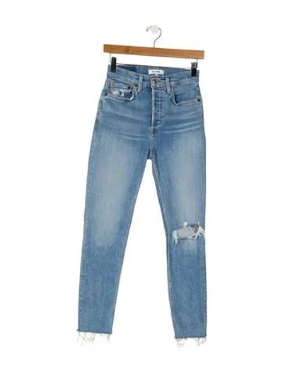 Pre-owned Re/done Mid-rise Skinny Leg Jeans In Blue
