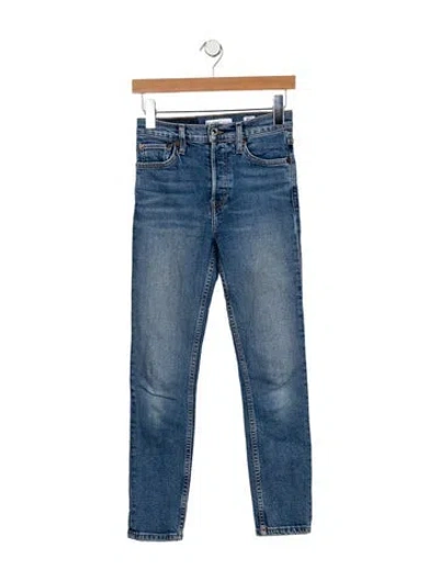 Pre-owned Re/done Mid-rise Skinny Leg Jeans In Blue