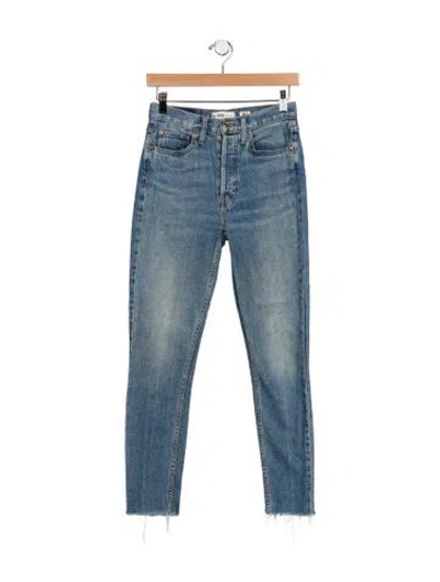 Pre-owned Re/done Mid-rise Skinny Leg Jeans In Blue