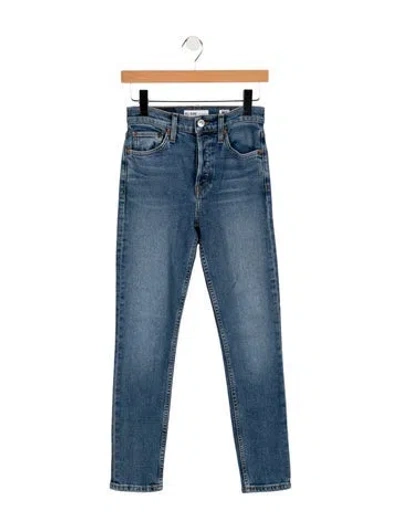 Pre-owned Re/done Mid-rise Skinny Leg Jeans In Blue