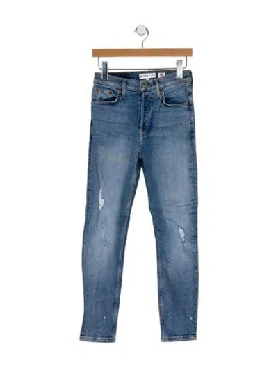 Pre-owned Re/done Mid-rise Skinny Leg Jeans In Blue