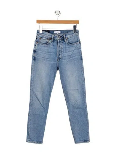 Pre-owned Re/done Mid-rise Skinny Leg Jeans In Blue