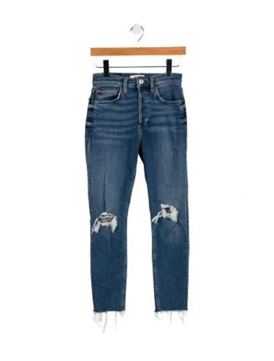 Pre-owned Re/done Mid-rise Skinny Leg Jeans In Blue