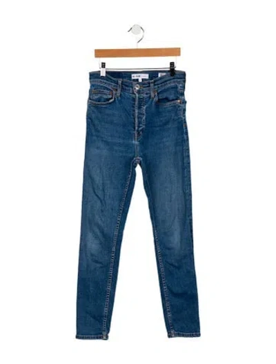 Pre-owned Re/done Mid-rise Skinny Leg Jeans In Blue