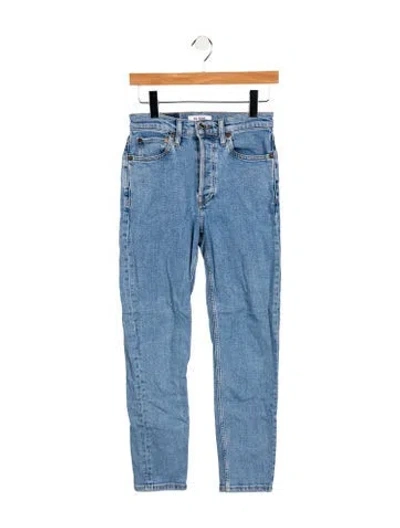 Pre-owned Re/done Mid-rise Skinny Leg Jeans In Blue
