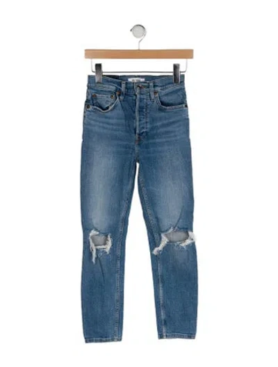 Pre-owned Re/done Mid-rise Skinny Leg Jeans In Blue