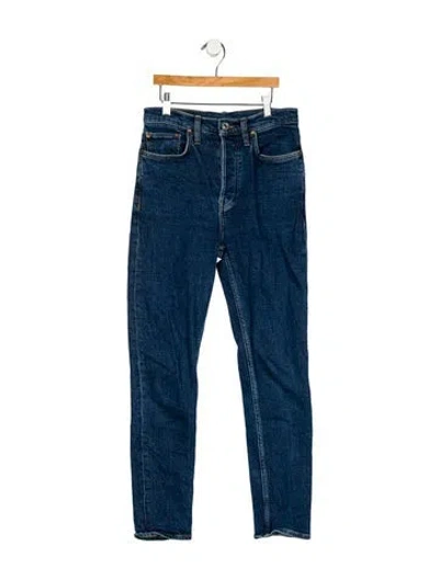 Pre-owned Re/done Mid-rise Skinny Leg Jeans In Blue
