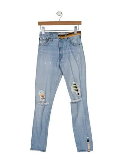 Pre-owned Re/done Mid-rise Skinny Leg Jeans In Blue