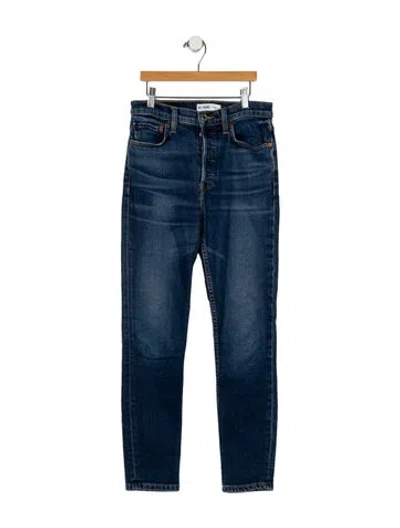 Pre-owned Re/done Mid-rise Skinny Leg Jeans In Blue