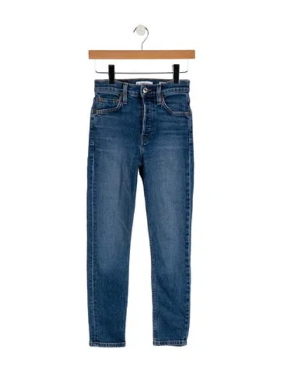 Pre-owned Re/done Mid-rise Skinny Leg Jeans In Blue