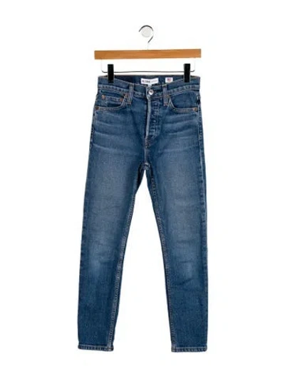 Pre-owned Re/done Mid-rise Skinny Leg Jeans In Blue