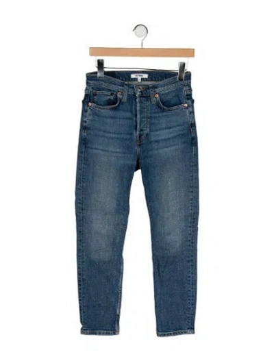 Pre-owned Re/done Mid-rise Skinny Leg Jeans In Blue