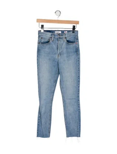 Pre-owned Re/done Mid-rise Skinny Leg Jeans In Blue