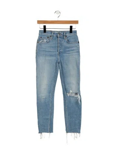 Pre-owned Re/done Mid-rise Skinny Leg Jeans In Blue