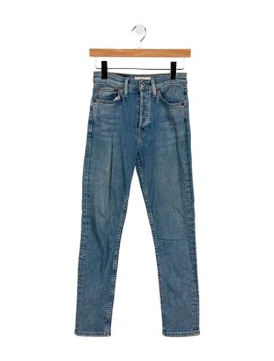 Pre-owned Re/done Mid-rise Skinny Leg Jeans In Blue