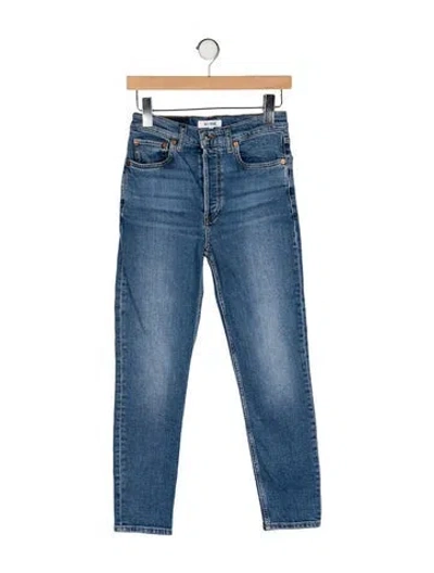Pre-owned Re/done Mid-rise Skinny Leg Jeans In Blue