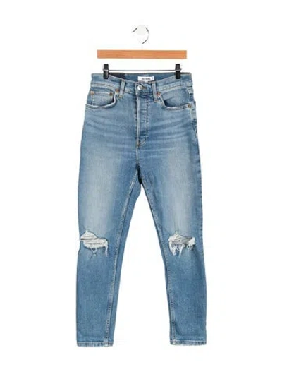Pre-owned Re/done Mid-rise Skinny Leg Jeans In Blue