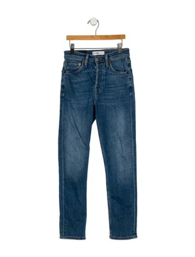 Pre-owned Re/done Mid-rise Skinny Leg Jeans In Blue