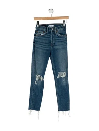 Pre-owned Re/done Mid-rise Skinny Leg Jeans In Blue