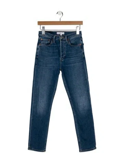 Pre-owned Re/done Mid-rise Skinny Leg Jeans In Blue