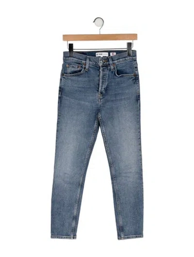 Pre-owned Re/done Mid-rise Skinny Leg Jeans In Blue