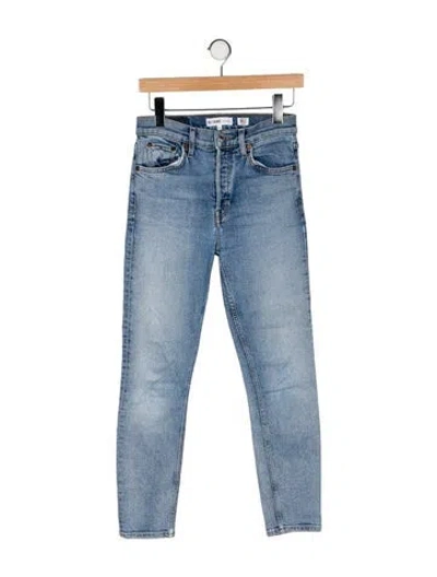Pre-owned Re/done Mid-rise Skinny Leg Jeans In Blue