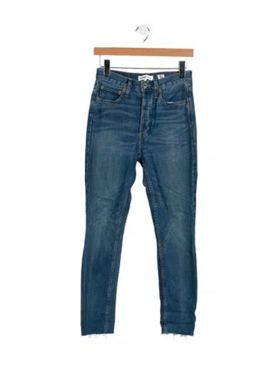 Pre-owned Re/done Mid-rise Skinny Leg Jeans In Blue