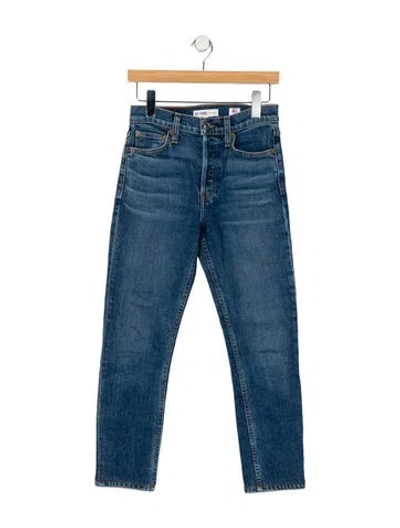 Pre-owned Re/done Mid-rise Skinny Leg Jeans In Blue