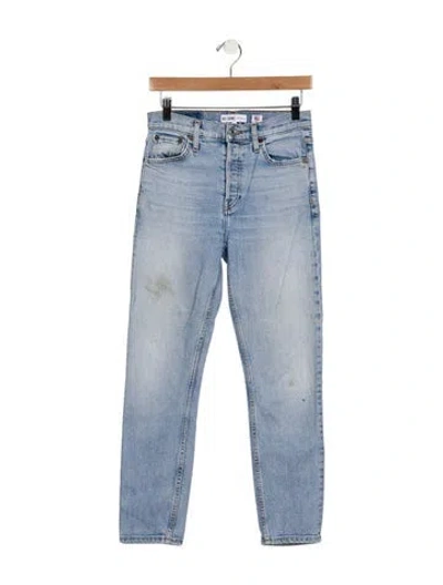 Pre-owned Re/done Mid-rise Skinny Leg Jeans In Blue