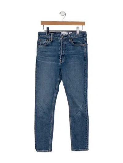 Pre-owned Re/done Mid-rise Skinny Leg Jeans In Blue
