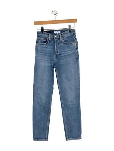 Pre-owned Re/done Mid-rise Skinny Leg Jeans In Blue