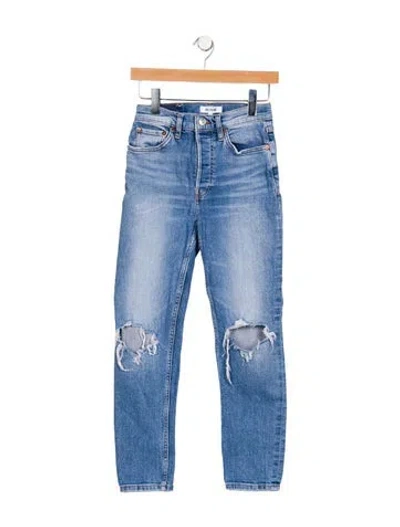 Pre-owned Re/done Mid-rise Skinny Leg Jeans In Blue