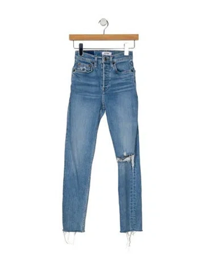 Pre-owned Re/done Mid-rise Skinny Leg Jeans In Blue