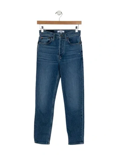 Pre-owned Re/done Mid-rise Skinny Leg Jeans In Blue