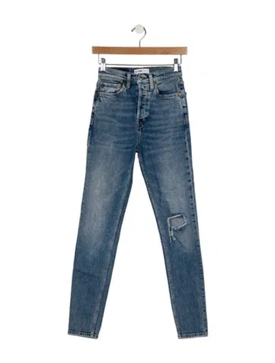 Pre-owned Re/done Mid-rise Skinny Leg Jeans In Blue