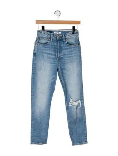 Pre-owned Re/done Mid-rise Skinny Leg Jeans In Blue