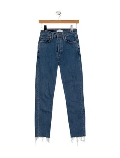 Pre-owned Re/done Mid-rise Skinny Leg Jeans In Blue