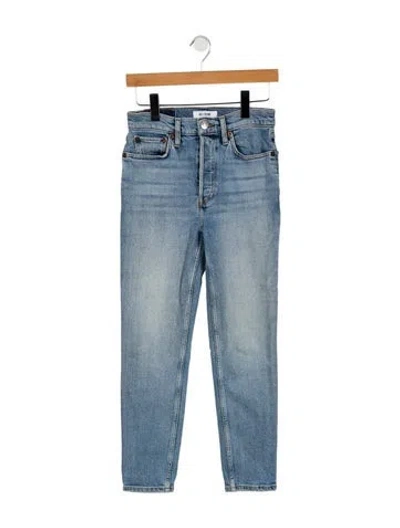 Pre-owned Re/done Mid-rise Skinny Leg Jeans In Blue