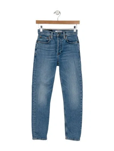 Pre-owned Re/done Mid-rise Skinny Leg Jeans In Blue