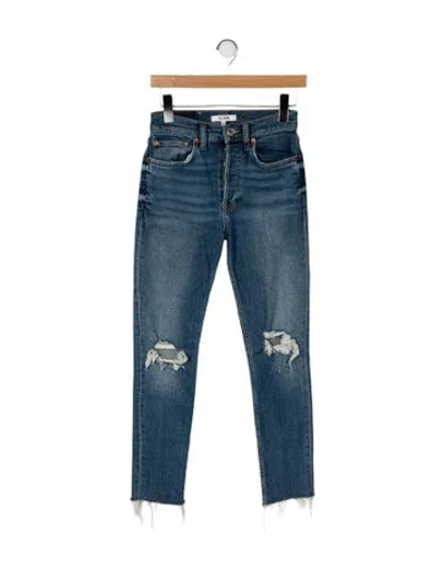 Pre-owned Re/done Mid-rise Skinny Leg Jeans In Blue