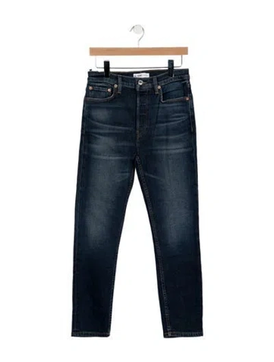 Pre-owned Re/done Mid-rise Skinny Leg Jeans In Blue