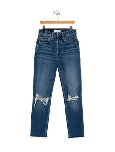 Pre-owned Re/done Mid-rise Skinny Leg Jeans In Blue