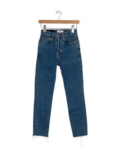 Pre-owned Re/done Mid-rise Skinny Leg Jeans In Blue