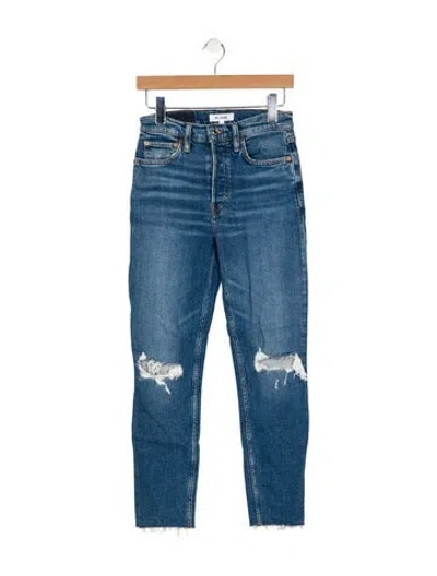 Pre-owned Re/done Mid-rise Skinny Leg Jeans In Blue