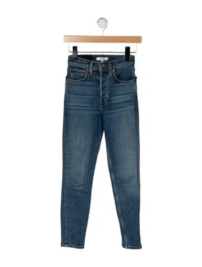 Pre-owned Re/done Mid-rise Skinny Leg Jeans In Blue